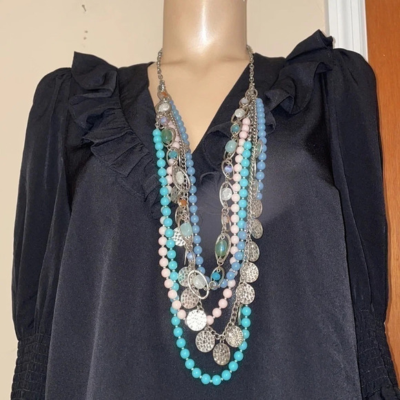 Premier designs womens necklace statement multi strand sugar rush vintage chunky - Picture 6 of 10